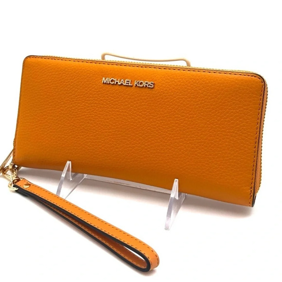 Michael Kors Large Continental Wallet Wristlet Cider - Picture 1 of 8